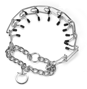 Cromo plateado Collar de entrenamiento con la comodidad de goma y liberación rápida Snap para perros - Product Image 1