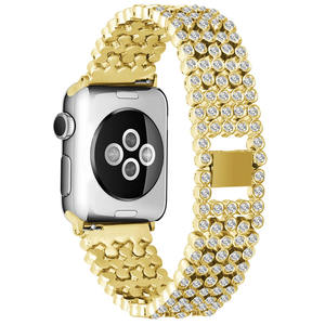 22 מ "מ נשים אוניברסלי תכשיטים חמישה חרוזים להגדיר יהלום שרשרת שעון יהלום מלא רצועת שעון יהלום רצועת שעון - Product Image 1