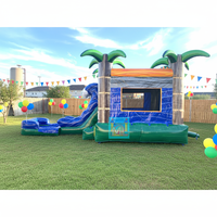 Structure gonflable compacte avec toboggan, petit château gonflable pour enfants, divertissement intérieur/extérieur, PVC de qualité commerciale, capacité 800 kg