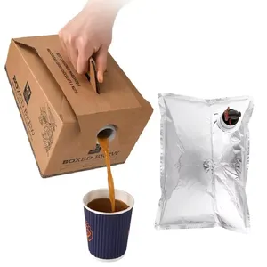 Custom 220l Disposable Beverage Wine Cold Brew Coffee Dispenser Packaging Box Water Liquid Bib Bag In Box For Coffee With Valve