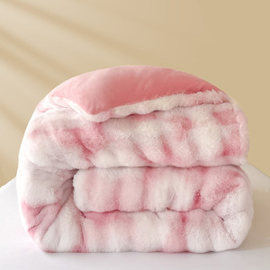 Couette en polaire de couleur blanche - Couette super douce <span class=keywords><strong>et</strong></span> chaude en crème blanche moelleuse, couverture de lit lourde <span class=keywords><strong>et</strong></span> duveteuse pour l'hiver - Product Image 3