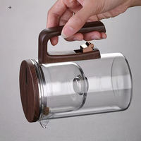 Théière en verre borosilicate soufflé à la main, résistante à la chaleur, avec couvercle magnétique en acier inoxydable, capacité 520 ml/720 ml, filtre à thé