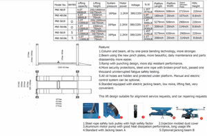 Pont élévateur 4 poteaux pour réparation automobile avec déverrouillage manuel, fabrication chinoise, à vendre - Product Image 4