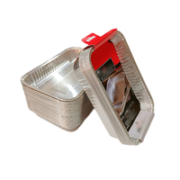 Barquette alimentaire rectangulaire en aluminium 200 ml, écologique, recyclable, jetable, pour plats à emporter, traiteur, cuisson