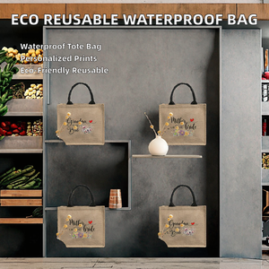 Hot Selling Reusable Eco Natural High Quality Waterproof Wholesale Shopping Tote Bag Custom OEM Printing Gifts Jute Letter - Product Image 2