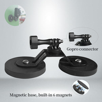 Accessoires de microphone d'extension pour caméra Go Pro Hero 9/10 en alliage d'aluminium personnalisé, base à aimant à double aspiration puissante, montages rapides