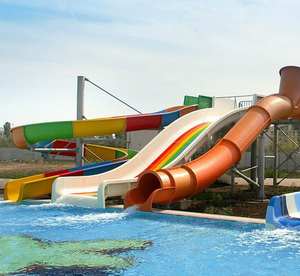 Çocuklar için 2.5 <span class=keywords><strong>m</strong></span> Platform yüksekliği fiberglas su kaydırakları kapalı/açık çelik havuz kaydırakları - Product Image 1