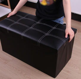 <span class=keywords><strong>Tabouret</strong></span> <span class=keywords><strong>de</strong></span> <span class=keywords><strong>rangement</strong></span> pliable en cuir moderne, écologique, grande capacité, gain <span class=keywords><strong>de</strong></span> place, vente en gros d'usine, personnalisable pour la maison - Product Image 2