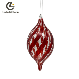 Neues Produkt Handgemachte kleine <span class=keywords><strong>Mini</strong></span> Weihnachten Weihnachts baum hängen rote Kugel Glas blase Dekorationen - Product Image 4
