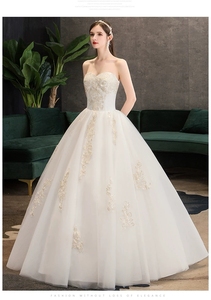 Vestido de <span class=keywords><strong>Novia</strong></span> Moderno Estilo Mori de Punto con Cuello en V, Vestido de Gala con Decoración de Encaje, Largo hasta el Suelo, Tallas Grandes, Estilo Princesa Francesa Natural - Product Image 2