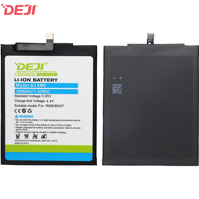 DEJI China Factory 3.85v 3000mAh BN37 Phone Li-ion Battery for Xiaomi Redmi 6 6A