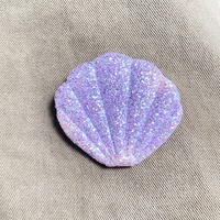 Prix bas en gros en cuir PU étincelle violet paillettes étoile et coquille rembourré patchs couture approvisionnement bricolage 3D rembourré Applique