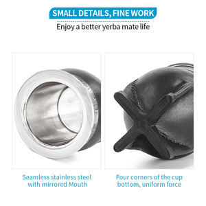 Tazza di Yerba Yerba Cup & piattino imperiale in pelle con motivo a croce classico personalizzato alla moda - Product Image 4