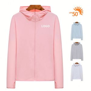 เสื้อฮู้ดกันแดด UPF50 ป้องกันรังสียูวี แขนยาว มีซิป ระบายอากาศ แห้งเร็ว เหมาะสำหรับเล่นเซิร์ฟ กิจกรรมกลางแจ้งริมทะเล พร้อมโลโก้สั่งทำได้ - Product Image 1