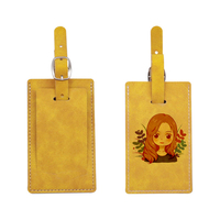 Étiquettes de voyage de bagages à Sublimation Double face, étiquette de bagage vierge en cuir Pu