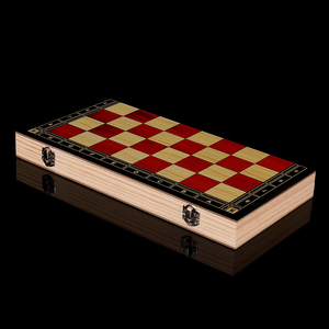 Bộ cờ vua gấp bằng gỗ, cờ cá ngựa và cờ caro dùng trong nhà và du lịch - Product Image 6