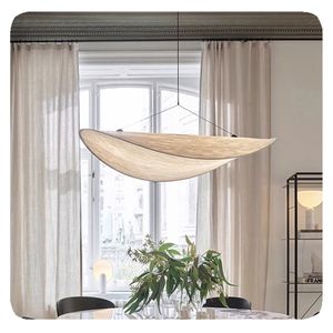 モダンな北欧風室内LEDペンダントライト、ミニマリストデザインのホテル寝室用、CE認証シルク生地シャンデリア - Product Image 6