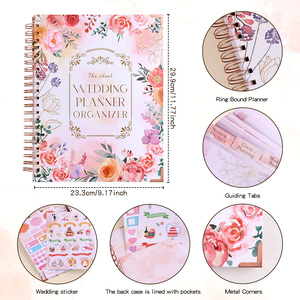 Agenda Matrimoniale con Copertina Rigida Floreale e Adesivi, 132 Pagine, Diario Nuziale per la Sposa, <span class=keywords><strong>Libro</strong></span> Organizzatore per la Pianificazione del Matrimonio con Consigli sul Budget - Product Image 6