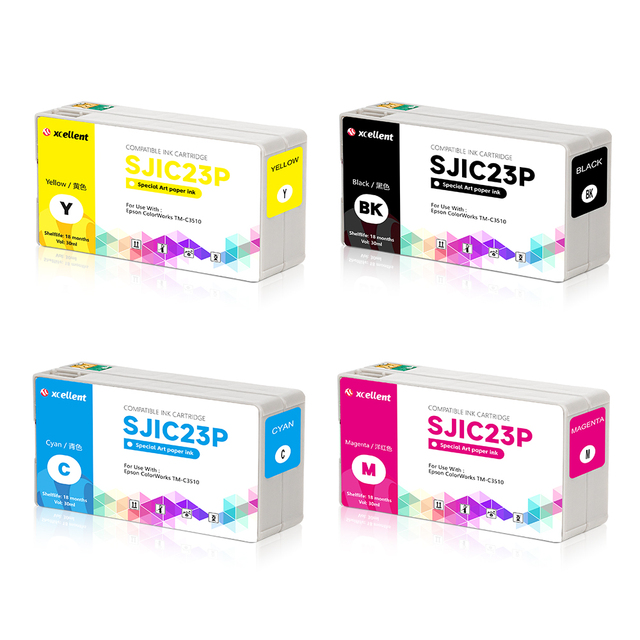 30ML SJIC23P Compatible Pigment Ink Cartridge for Epson TM-C3510 C3500 C3520 Series Printer