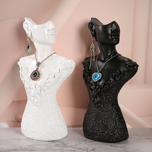 Hot-bán nhựa màu đen con người ren mô hình đồ trang sức Rack hiển thị Bông tai treo vòng cổ giá Vòng truy cập trang sức hiển thị. - Product Image 3