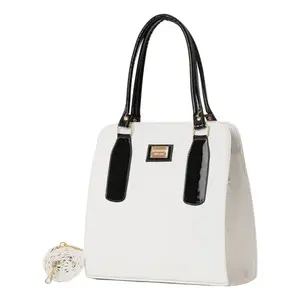 Sac fourre-tout en cuir pour femme Fana Cruz M3871 Blanc Élégant Décontracté Décoration Perles Double Bretelles - Product Image 1