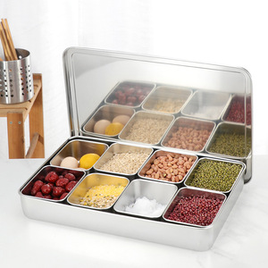 304 Stainless Steel Seasoning <b>Jar</b> Set L Size Airtight Layer Type With Lid <b>For</b> <b>Kitchen</b> Solid Condiments <b>Storage</b> - Product Image 1