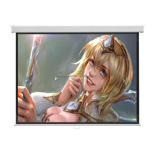 mano hacia abajo pantalla del proyector autobloqueo blanco mate claro hd 4k oficina escuela <span class=keywords><strong>cine</strong></span> manual 120" 4: 3 - Product Image 3