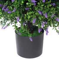 Vente en gros de bonsaï artificiel en plastique lavande rose vert buis avec fleurs plantes artificielles arbres pour la décoration de la maison et du jardin
