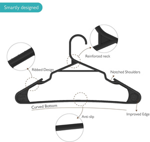 <b>Plastic</b> Hangers Space Saving Durable Coat Hanger with Shoulder Grooves for Everyday Standard Use - Product Image 4