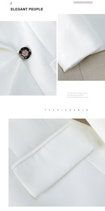 Ensemble Tailleur Femme Chic de Bureau pour <span class=keywords><strong>Entretien</strong></span>, Blazer et Pantalon Haut de Gamme, Veste de Carrière et Pantalon à Un Bouton - Product Image 4