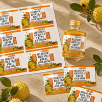 Étiquettes personnalisées en papier couché résistant à l'huile pour jus – Autocollants brillants estampés à chaud or noir pour l'image de marque des jus de fruits et des boissons Cili
