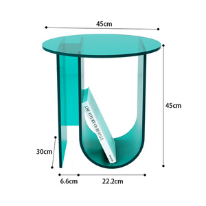 Nordico moderno mobili per la casa personalizzabile estensibile <span class=keywords><strong>tavolo</strong></span> rotondo <span class=keywords><strong>Plexiglass</strong></span> comodino divano in plastica acrilico tavola rotonda - Product Image 4