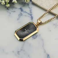 Éventail pliant Texture bicolore collier électrolytique pendentif en acier au titane à la mode accessoires de mode hip-hop audacieux pour hommes