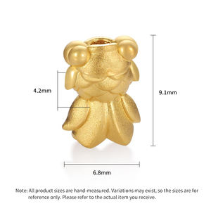 Cultura de la moda de moda 24K oro micro-duro oro puro pequeño pez dorado forma pulsera con cuentas joyería de oro de gama alta - Product Image 2