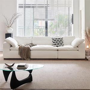 Cream Style <b>Fabric</b> <b>Sofa</b> Nordic Living Room Luxury Small Space Removable Washable <b>Sofa</b> Set Mid Century - Product Image 2