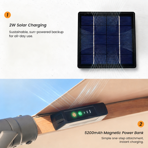 <span class=keywords><strong>Parasol</strong></span> <span class=keywords><strong>de</strong></span> terrasse déporté 3x3m 3x4m avec éclairage solaire et rotation à 360° – Vente en gros usine °   Rotatif - Product Image 6