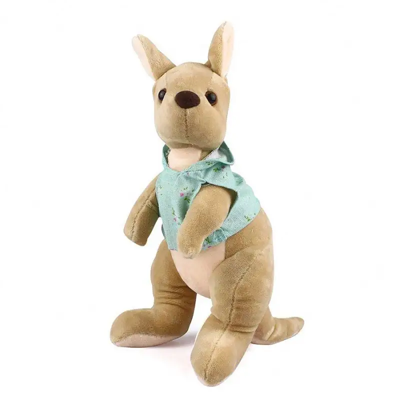 Peluche kangourou pour garçons et filles, avec animaux mignons, dessin animé, petites poupées, couleur bleue, cadeau d'anniversaire, peluche orifique