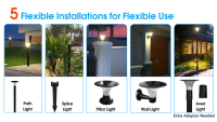 Lampe solaire LED pour allée 1000LM 10W, étanche IP65, 3000K 4000K 6000K en option, lampes de jardin pour l'éclairage extérieur