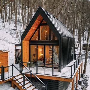 삼각형 지붕 주택 공장 가격 도매 모듈식 조립식 소형 주택 현대식 철골 구조 빌라 - Product Image 2