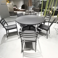 Ensemble de mobilier de jardin table de salle à manger ronde en aluminium table ovale de salle à manger d'extérieur extensible noire avec rallonge