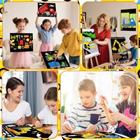 Kit de bricolage pour enfants à colorier soi-même, décoration murale, décoration intérieure, affiches à colorier en velours noir personnalisées