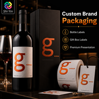 Etiquetas de Vino Personalizadas en Papel con Textura de Madera 3D, Etiquetas de Botella con Relieve para Empaquetado de Bodega, OEM ODM