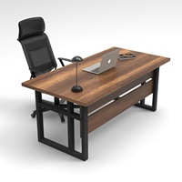 MEILLEUR PRIX HAUTE QUALITÉ BUREAU INFORMATIQUE YURUPA BUREAU DE TRAVAIL AVEC PIEDS EN MÉTAL DESIGN VINTAGE EFFET BOIS BAROQUE 180CM * 90CM