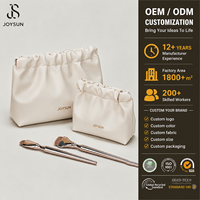 JOYSUN 2026 Trousse de Maquillage Portable Personnalisée Imperméable à Fermeture à Pression Froissée, Pochette de Voyage en Cuir pour Rangement, Petite Trousse Cosmétique