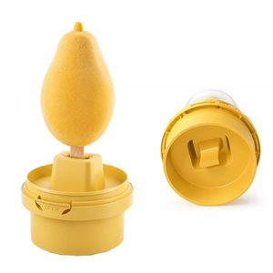 Yellow Pear-Shaped Ice Cream <b>Container</b> with Lid <b>Food</b> Grade PP <b>Plastic</b> Household Storage Box Unique Shape Design - Product Image 1