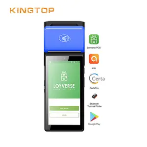 KINGTOP Multifuncional Mini Móvil Pos Escáner de Código de Barras de Mano Android Pda Impresora Térmica de Papel Integrada Con NFC