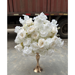 Centres de table personnalisés de luxe modernes en fleurs artificielles, arrangement de pivoines en soie, décorations de mariage, décoration de fond - Product Image 2