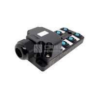 Caja de Distribución Multipuerto M12 de 6 Puertos, Canal Único NPN, Indicación LED, Caja de Distribución con Acoplador de Interfaz PCB Estándar