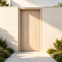 Porte intérieure en bois à panneau plat, finition PVC, étanche, style moderne et minimaliste, prix de gros pour projets d'appartements et d'hôtels