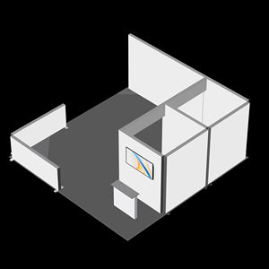 Stand d'exposition modulaire personnalisé avec mur d'affichage standard, espace privé, comptoir de réception, écran de protection, portable - Product Image 1